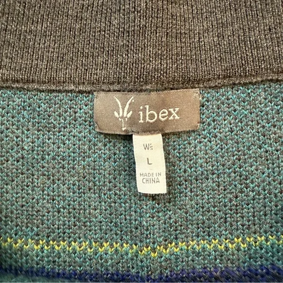 EUC Ibex Cozy 100%Wool Sweater Skirt Sz Large Grey with Blue/Green Nordic Design - Picture 2 of 8